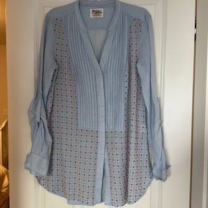 Holding horses beaded button down